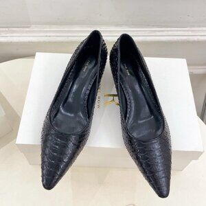 🐍 The Row Women's Pointed Toe Pumps | Black Python Print | Size 38 Chic